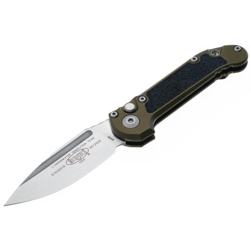 Нож Microtech L.U.D.T. S/E Gen III,  stonewash клинок, рукоять OD Green