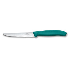 Нож кухонный Victorinox SwissClassic стейковый 11 см, серрейтор, зеленый