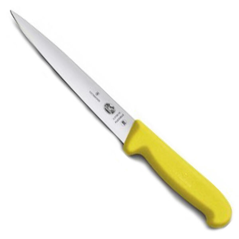 Нож кухонный филейный Victorinox Fibrox 18 см, жёлтый