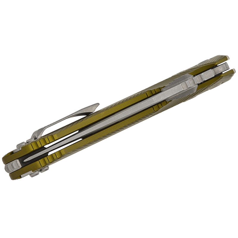 Нож Microtech Amphibian Ram-Lok, клинок полусерр. Apoc Fluted,  рукоять G10 OD Green