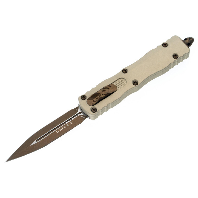 Нож Microtech Dirac D/E OTF, Burnt Bronze Standard Champagne