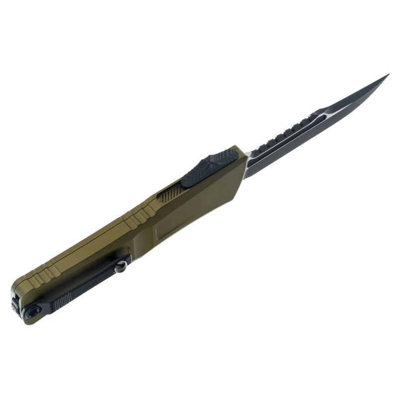 Нож Microtech Combat Troodon Gen III OTF Interceptor, черный клинок, рукоять OD green