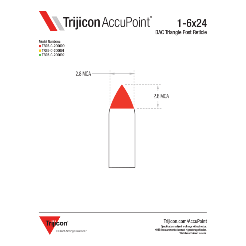 Оптичний приціл TRIJICON AccuPoint 1-6x24 (30 мм) illum. BAC Green Triangle Tritium/Fiber Optics SFP