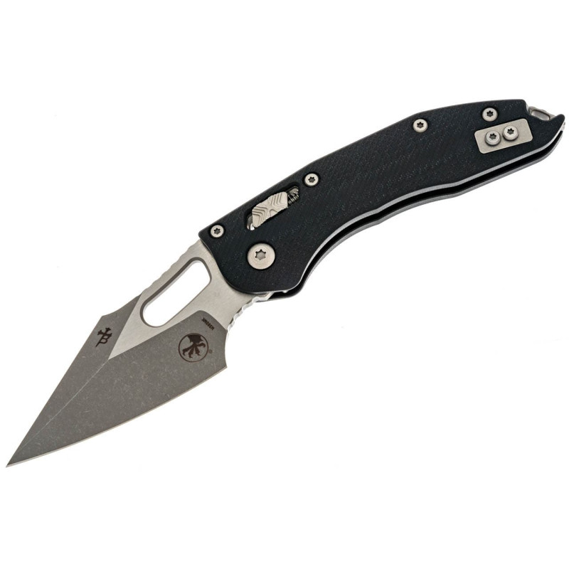 Нож Microtech Stitch Ram-Lock, fluted, Apoc, черная рукоять G10