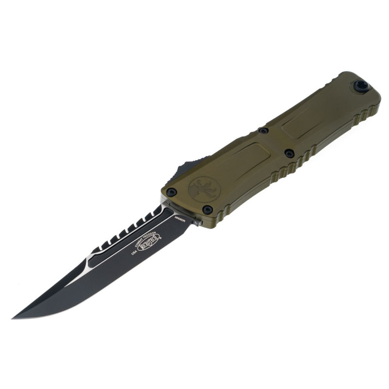 Нож Microtech Combat Troodon Gen III OTF Interceptor, черный клинок, рукоять OD green