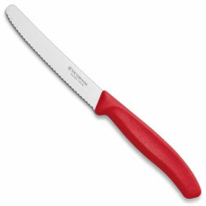 Ніж кухонний Victorinox SwissClassic 11см, серрейтор, округлений, червоний