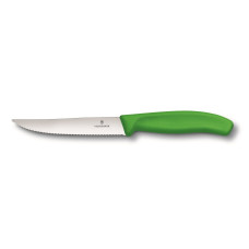 Ніж кухонний столовий Victorinox SwissClassic 12 см, серрейтор, зелений