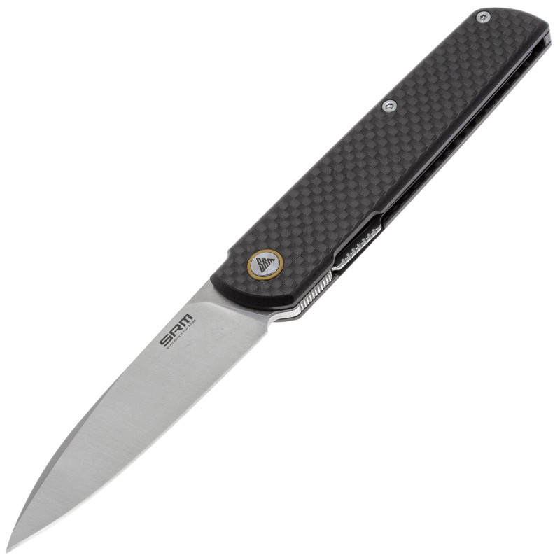 Нож SRM Qrick 408L-KB, Sandvik 14C28N, G10 + carbon fiber, черный