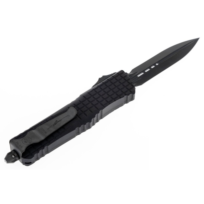 Нож Microtech Combat Troodon Delta OTF, fluted DLC, черный