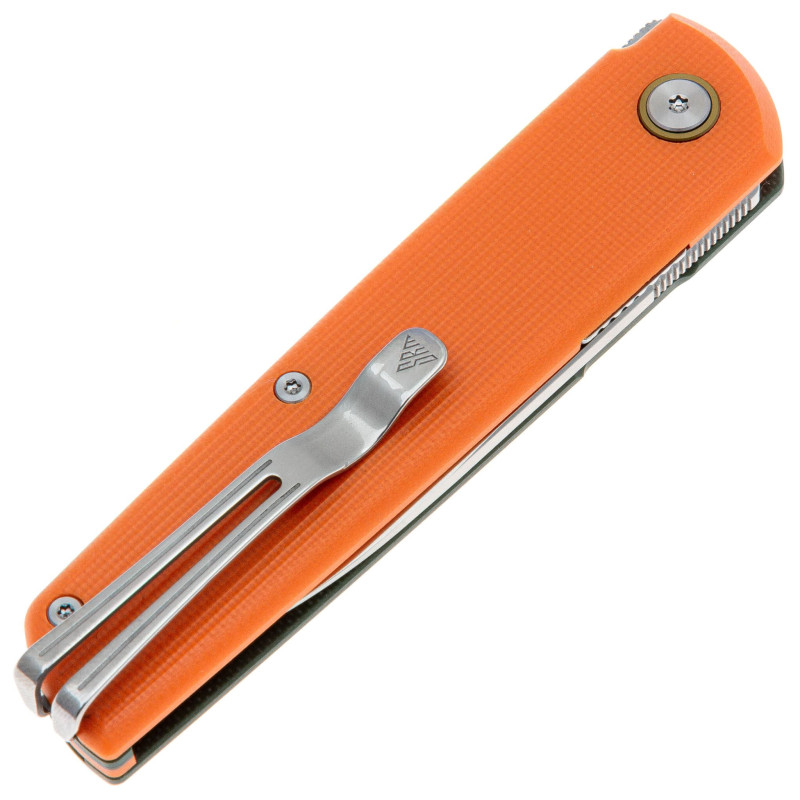 Нож SRM Qrick 408L-GX, Sandvik14C28N, G10, зелено-оранжевый