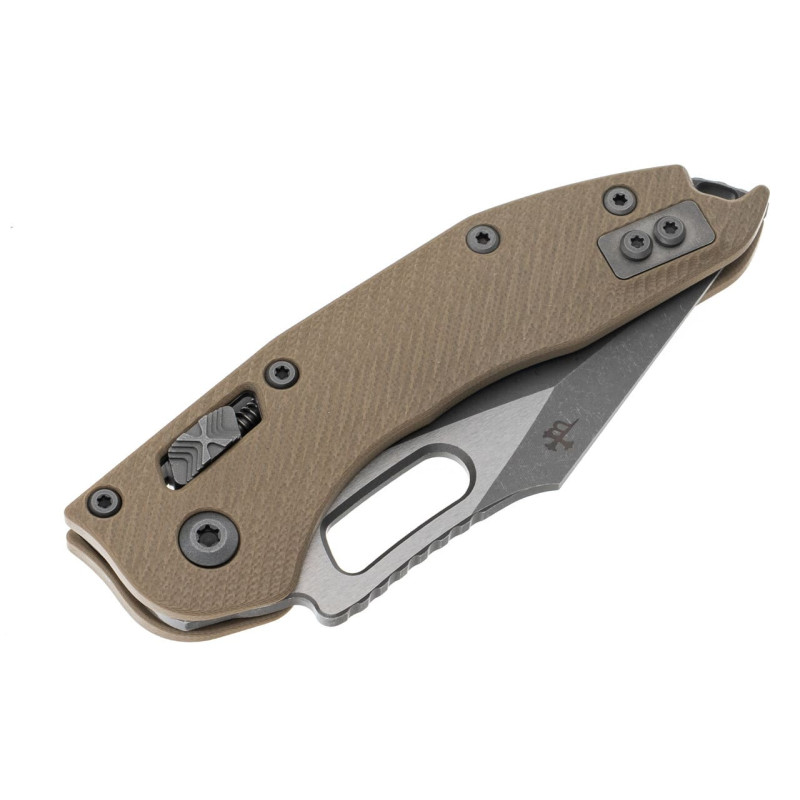 Нож Microtech Stitch Ram-Lock, fluted, Apoc, рукоять G10 tan
