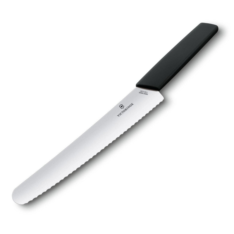 Ніж кухонний для хліба Victorinox Swiss Modern 22 см, чорний, блістер