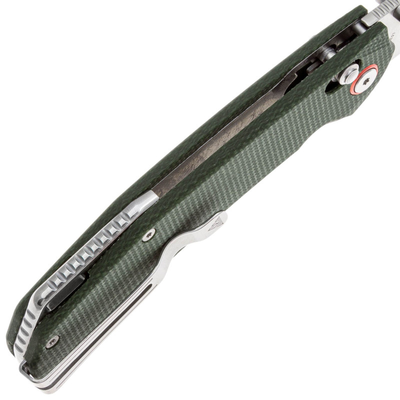 Нож SRM Asika 411L-MG, Sandvik 14C28N, микарта, зеленый