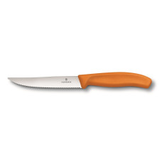 Ніж кухонний столовий Victorinox SwissClassic 12 см, серрейтор, оранжевий