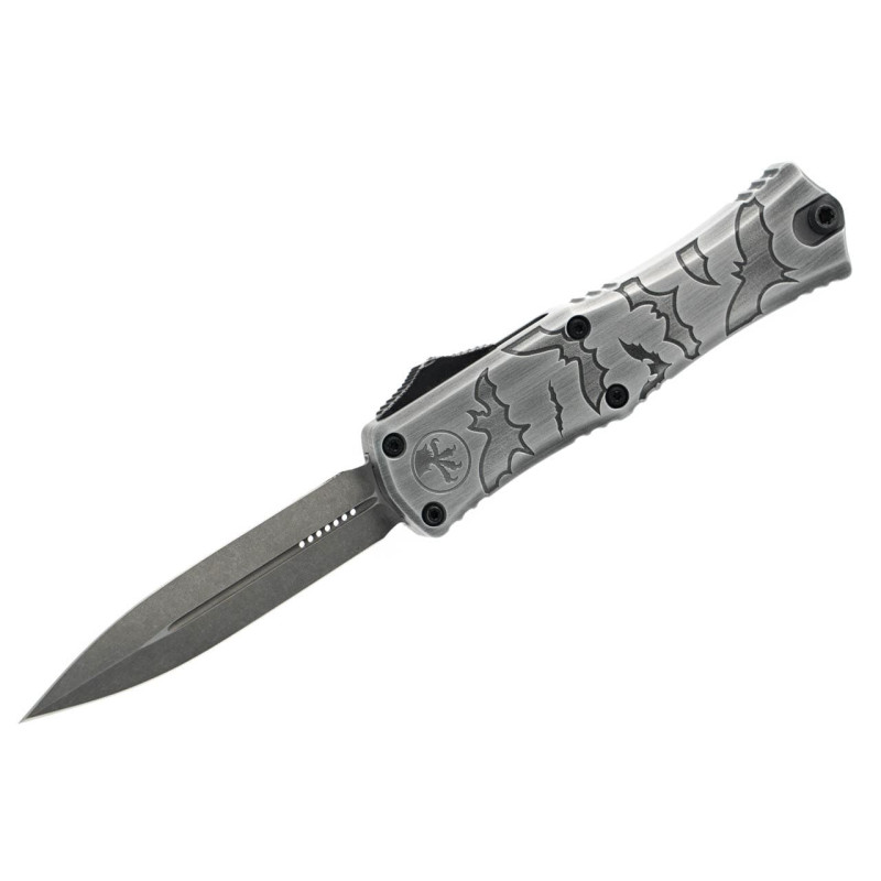 Нож Microtech Hera II Mini D/E OTF, Signature Brushed Metal Bats