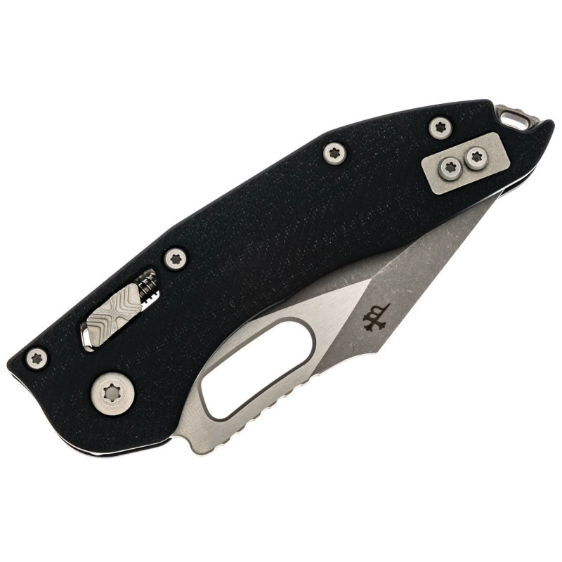 Нож Microtech Stitch Ram-Lock, fluted, Apoc, черная рукоять G10