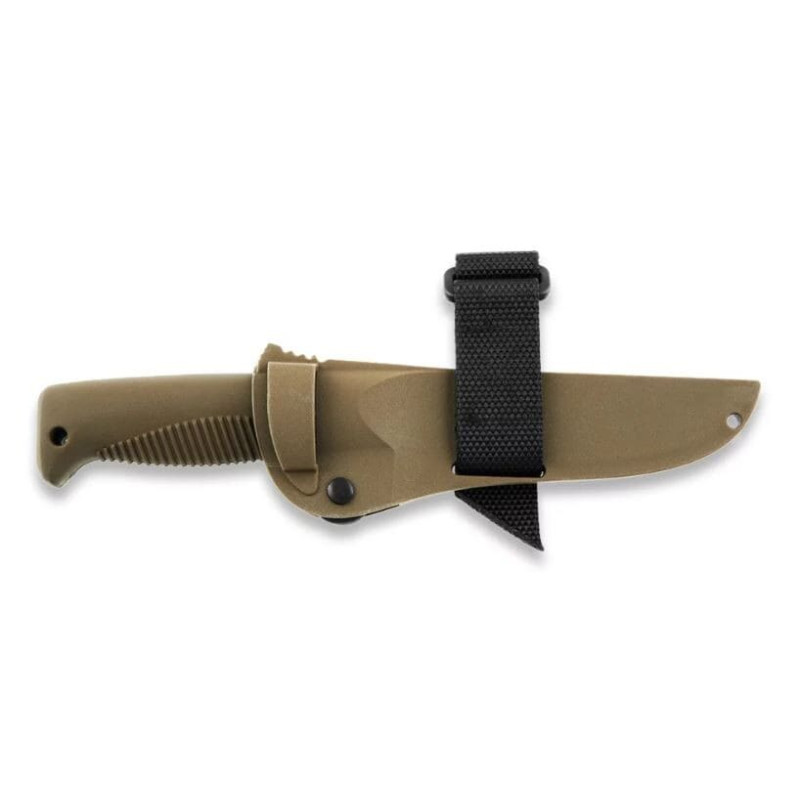 Нож Peltonen M07 (N690), без покрытия, coyote, coyote композитный чехол