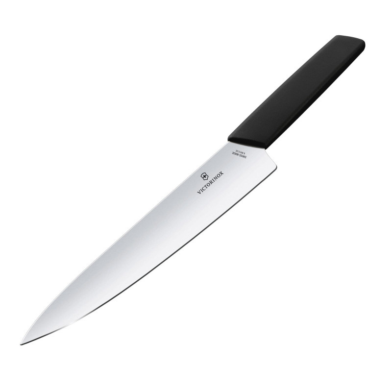 Нож кухонный шефский Victorinox Swiss Modern Carving, 22 см, черный, блистер
