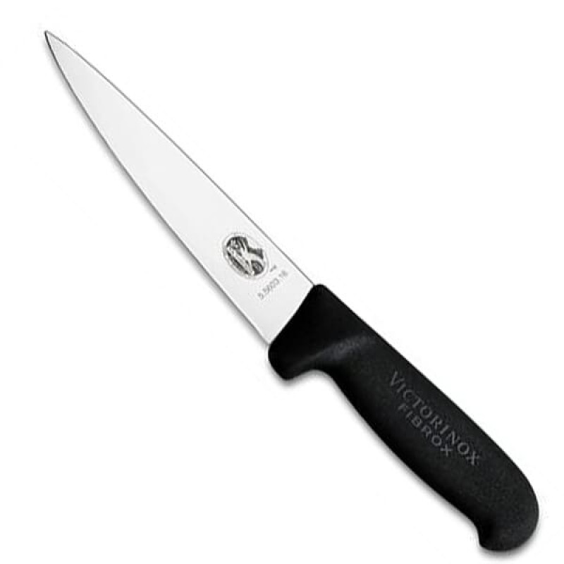 Нож кухонный разделочный Victorinox Fibrox 12 см, черный