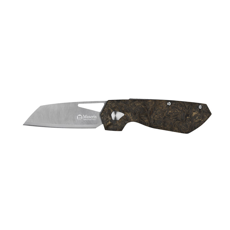 Нож Maserin W1 Tungsteno, карбид вольфрама, fat carbon, черно-золотистый