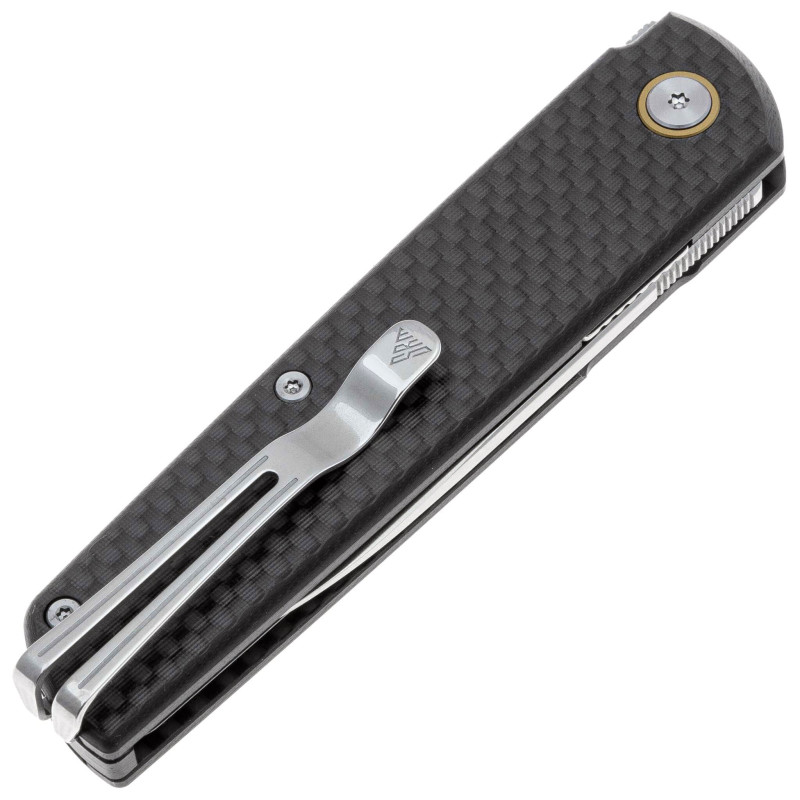 Нож SRM Qrick 408L-KB, Sandvik 14C28N, G10 + carbon fiber, черный