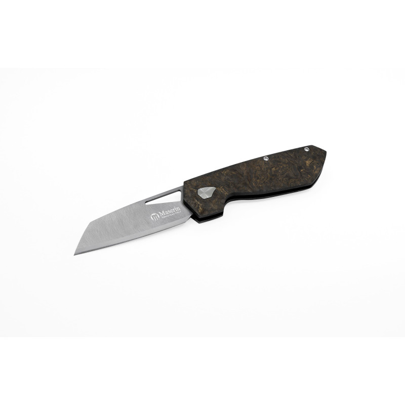 Нож Maserin W1 Tungsteno, карбид вольфрама, fat carbon, черно-золотистый