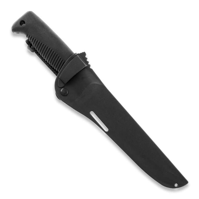 Нож Peltonen M95, без покрытия, чёрный, черный композитный чехол