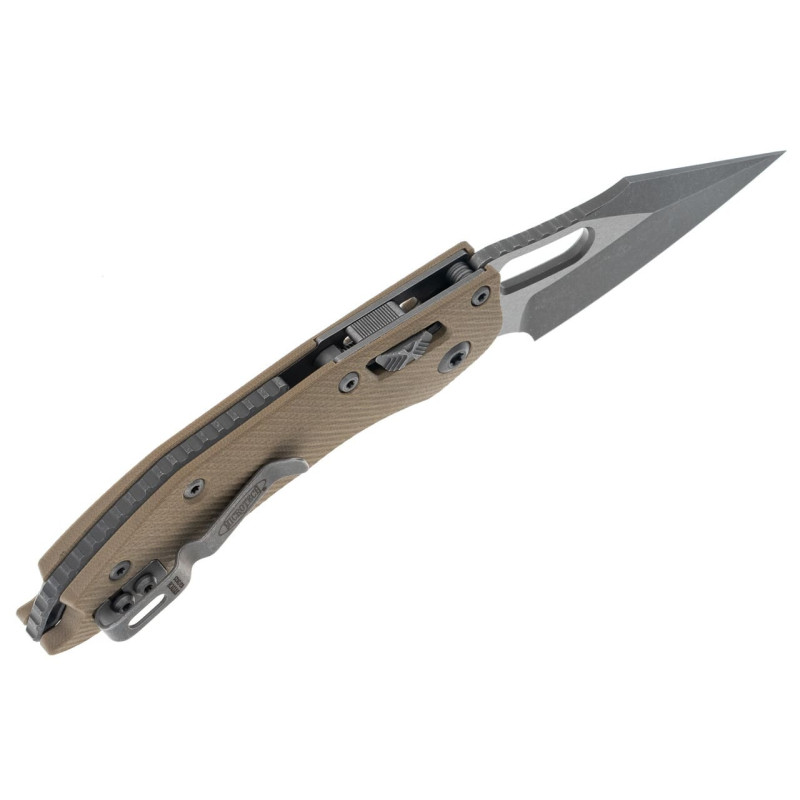 Нож Microtech Stitch Ram-Lock, fluted, Apoc, рукоять G10 tan
