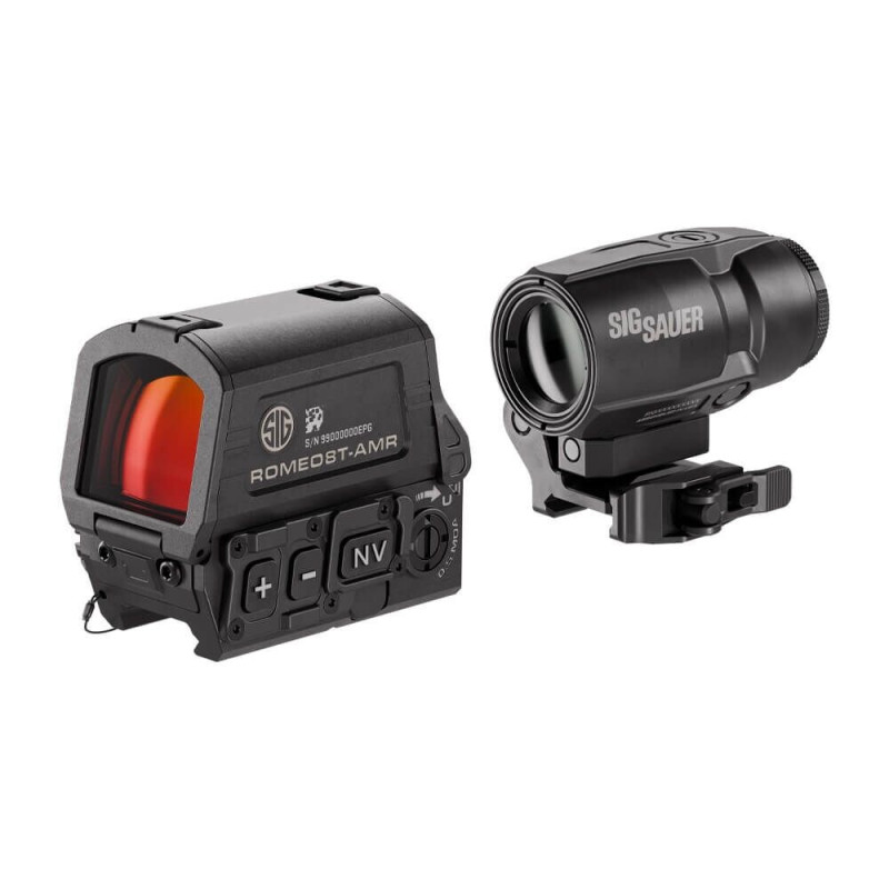 Комплект Sig Optics коллиматор ROMEO8T-AMR 1X40  и магнифер JULIET3T-AMR 3X22MM