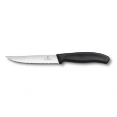 Ніж кухонний столовий Victorinox SwissClassic 12 см, серрейтор, чорний