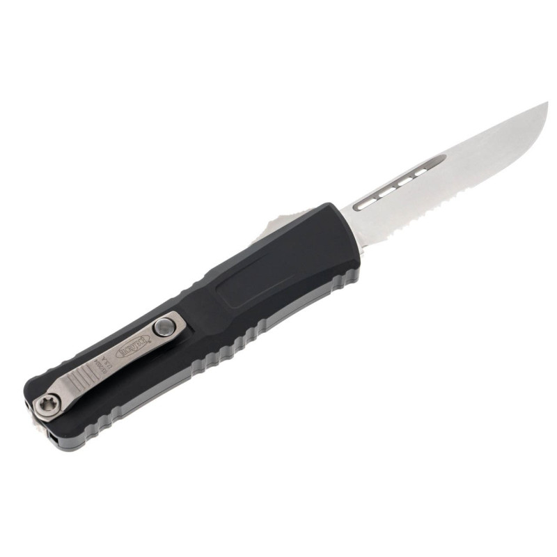 Нож Microtech Combat Troodon LT S/E OTF, stonewash. полусеррейтор, черный