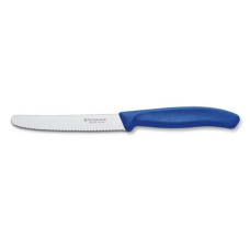 Ніж кухонний Victorinox SwissClassic 11см, серрейтор, скруглений, синій