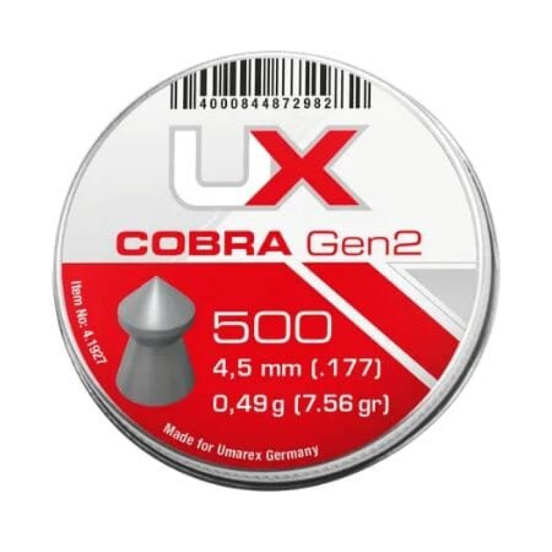 4.1927 Пульки Umarex Cobra Gen2 0,49 гр. кал.177, 500шт.