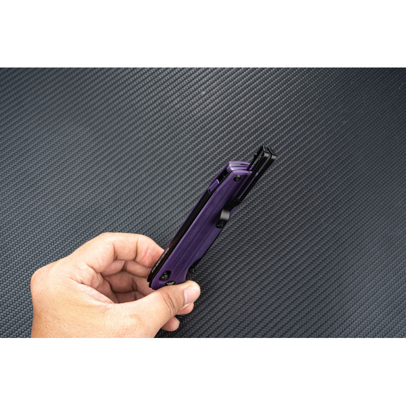 Нож SRM Terrier 258L-GN, D2, G10, черно-фиолетовый