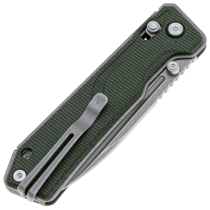 Нож SRM Rubik 7228B-MG, Sandvik 14C28N, микарта, зеленый