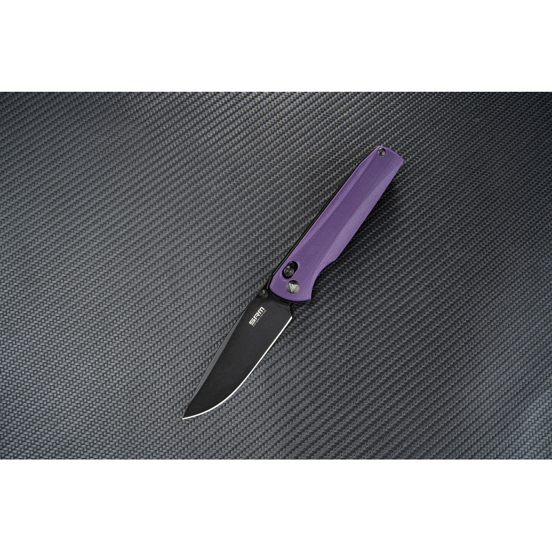 Нож SRM Terrier 258L-GN, D2, G10, черно-фиолетовый