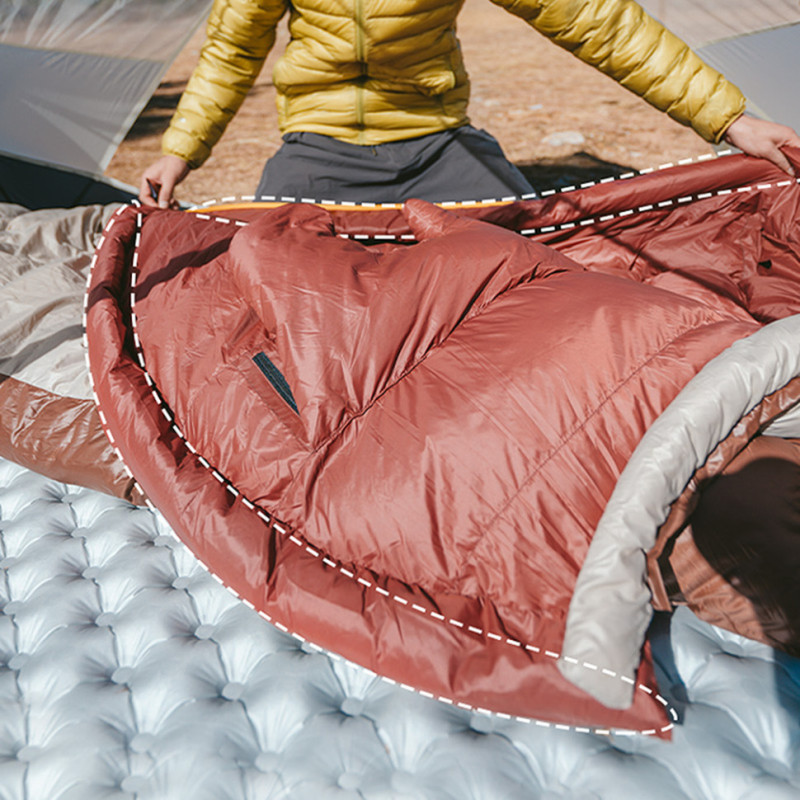 Спальник з натуральним пухом Naturehike Snowbird CNK2550WS014, p-р M, темно-коричневий 400 г