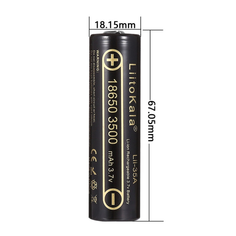 Акумулятор LiitoKala Lii-35A-JT 18650 3500mah battery