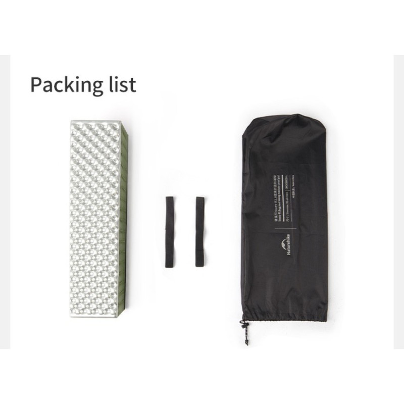 Килимок складаний подвійний IXPE Naturehike CNK2450WS044, алюмінієва плівка, 200x120х1,8 см, оливковий зелений