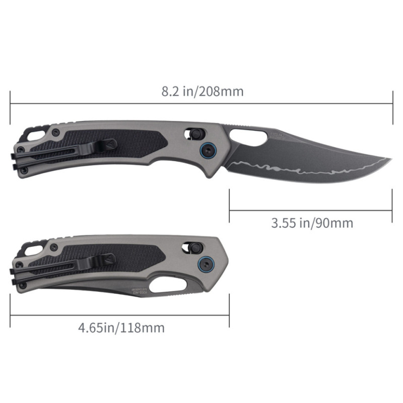 Ніж складаний SRM Retriever 9203-AK2, чорно-сірий