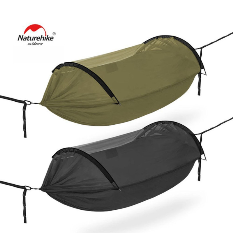 Гамак 3-в-1 із москітною сіткою Naturehike CNH22HJ001, 210T polyester, темно-зелений