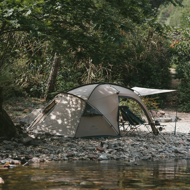 Намет двомісний з великим тамбуром та навісом Naturehike Shandi CNK2300ZP017, сірий