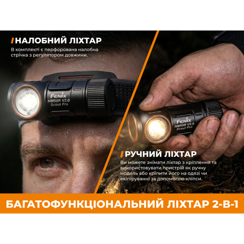 Тактичний налобний ліхтар Fenix Scout Pro (HM50R V2.0) з червоним та зеленим світлом | Лімітована серія