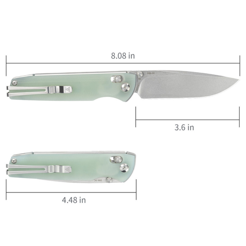 Ніж складаний SRM Terrier 258L-GC, напівпрозорий зелений