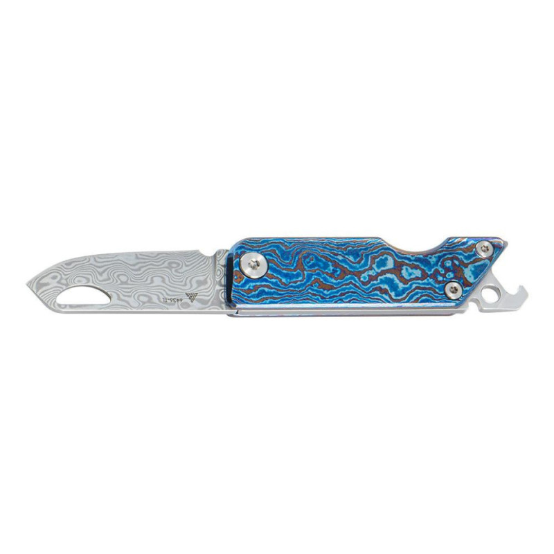 Ніж складаний кишеньковий SRM 6435, (4.1 см) Damascus / Titanium блакитний