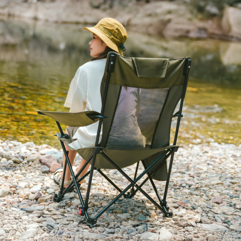 Крісло-шезлонг складане Naturehike CNK2550JJ023 Nightfall T05, сталь, хакі