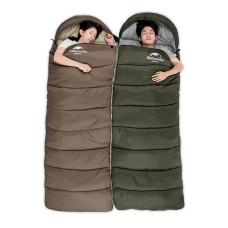 Спальник с капюшоном Naturehike U150 NH20MSD07, (11°C), левый, коричневый
