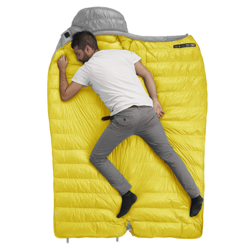 Спальник с натуральным пухом Naturehike CW400 NH18C400-D, р-р L, желто-серый
