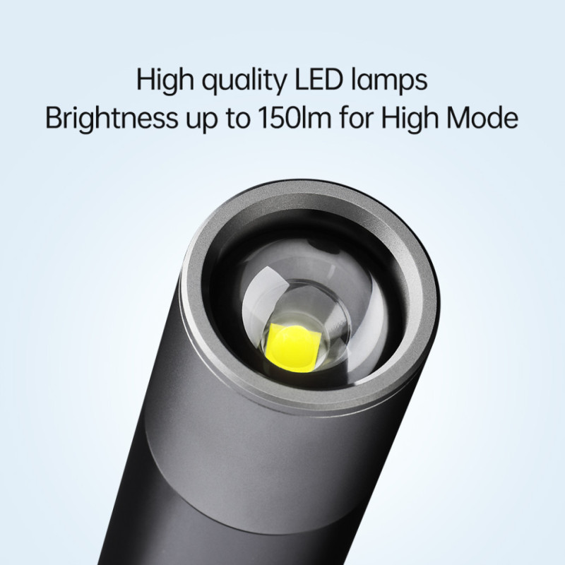 Кишеньковий ручний акумуляторний ліхтар Nextool Zoom Flashlight, 150 лм, алюмінієвий корпус