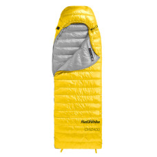 Спальник с натуральным пухом Naturehike CW400 NH18C400-D, р-р L, желто-серый